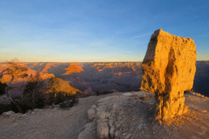 Grand Canyon South Rim Overlook Grand Canyon South Rim overlook with a large rock formation