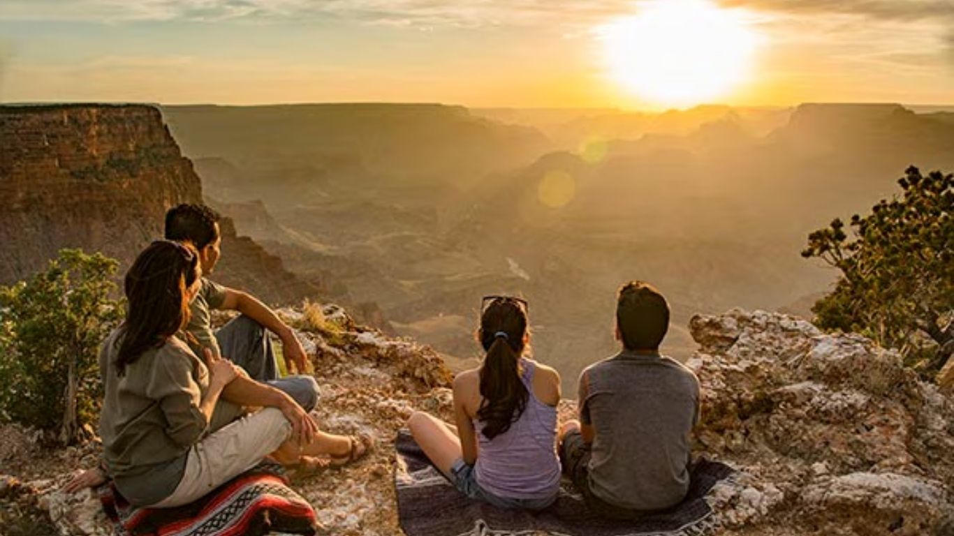 Grand Canyon sunset from a scenic South Rim viewpoint in Arizona